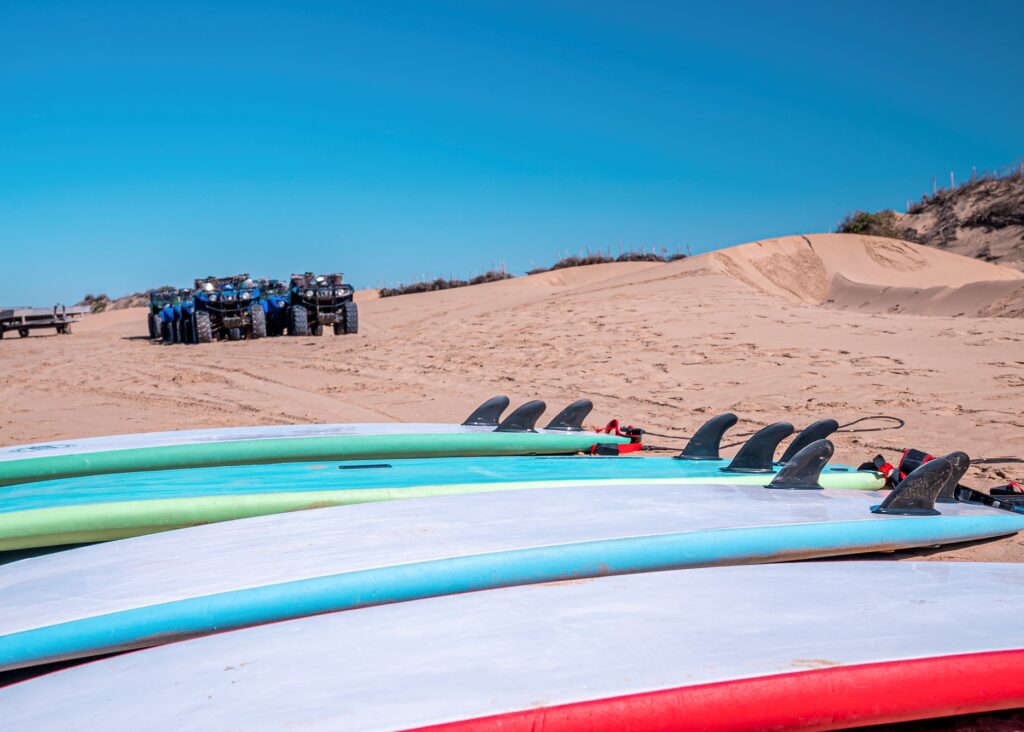 surf boards and quad bikes in Essaouira