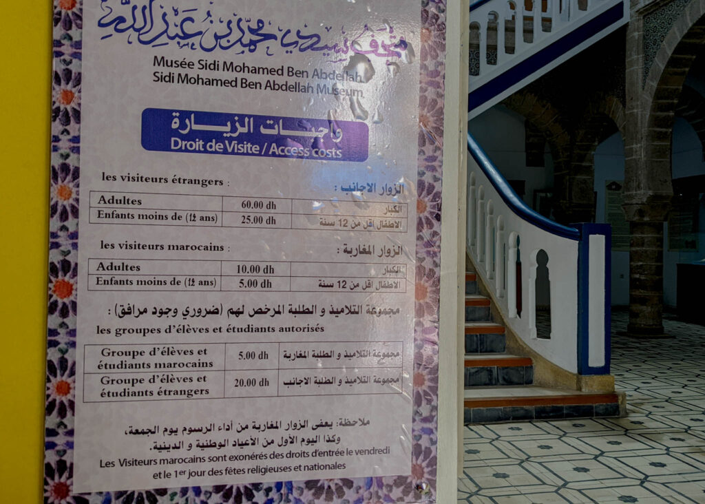 Sidi Mohammed ben Abdallah Museum pricing