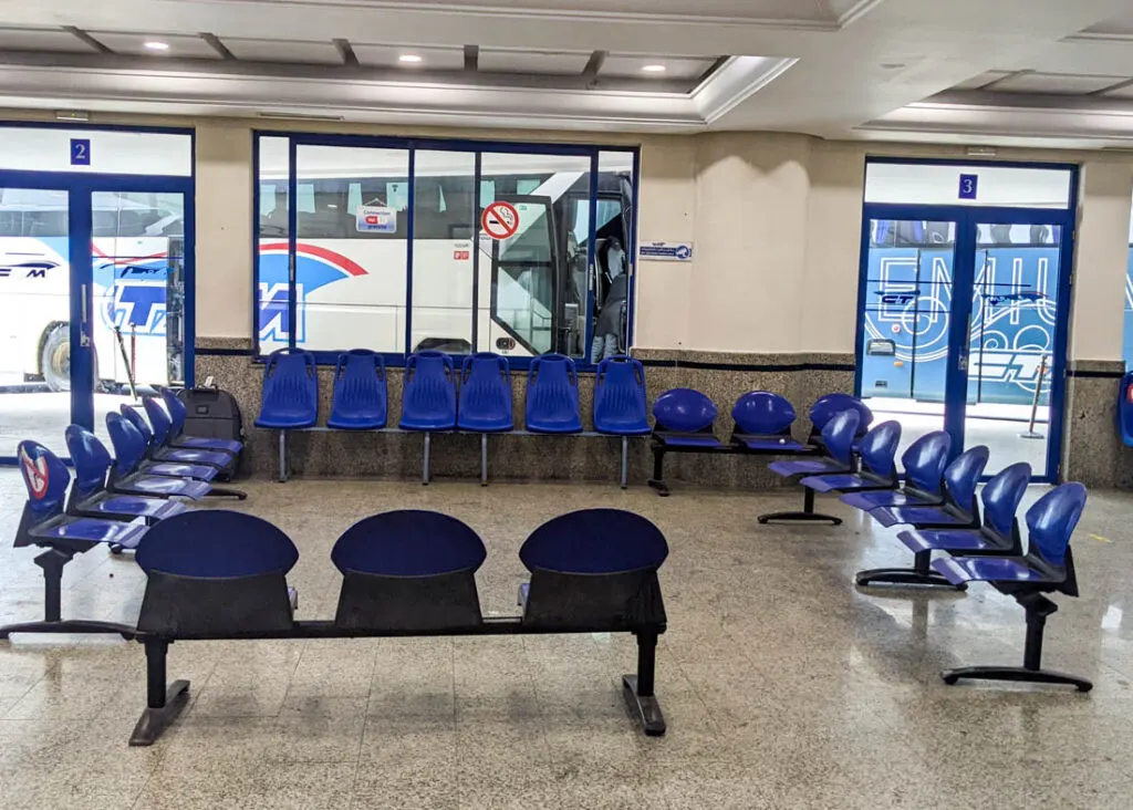 waiting room at Casablanca bus station