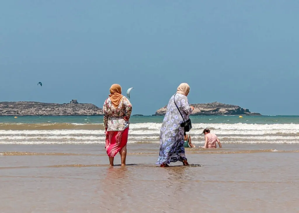 local women on the beach in Essaouira