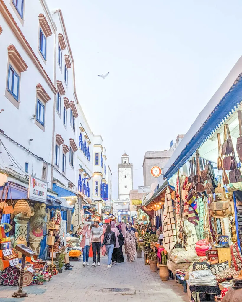 shopping street in Essaouira medina