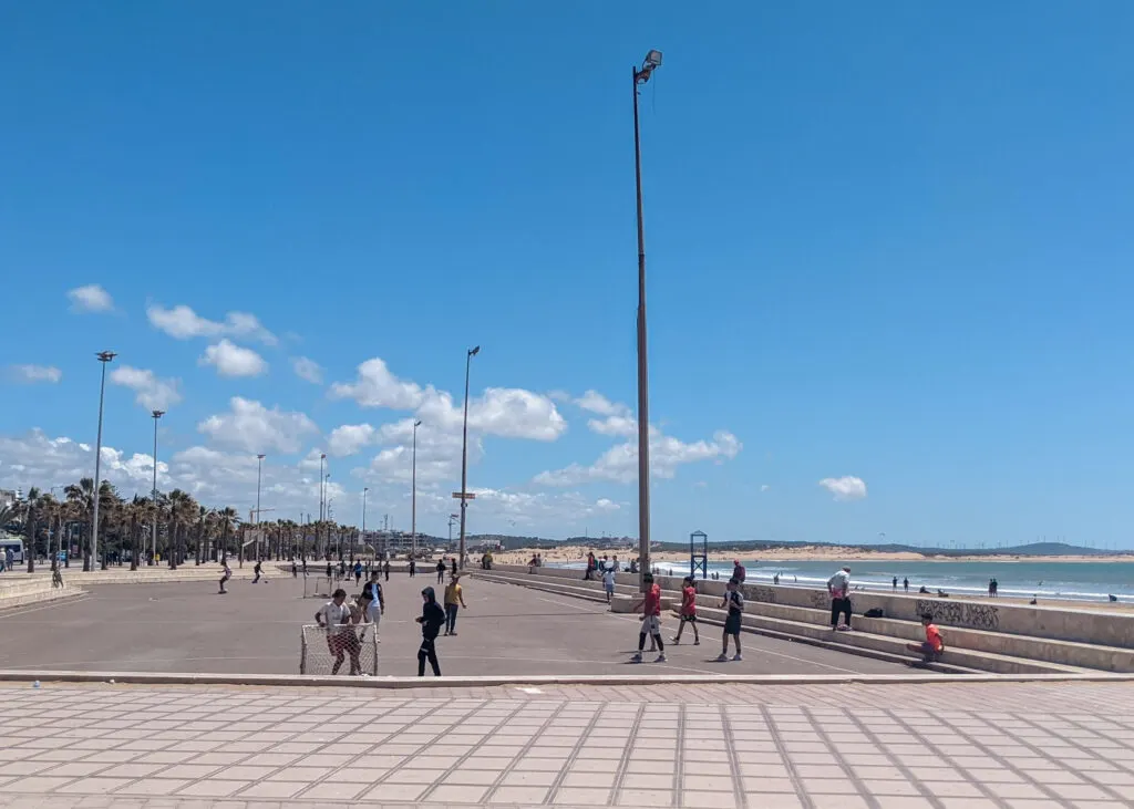 football and basketball court on Essaouria beach